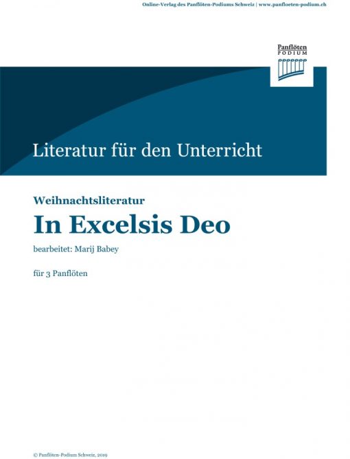 Cover In Excelsis Deo | Franz. Weihnachtslied